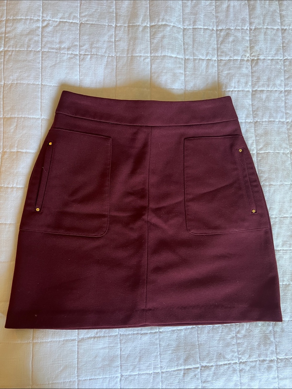 Women's Burgundy Pocket-Front Mini Skirt by H&M